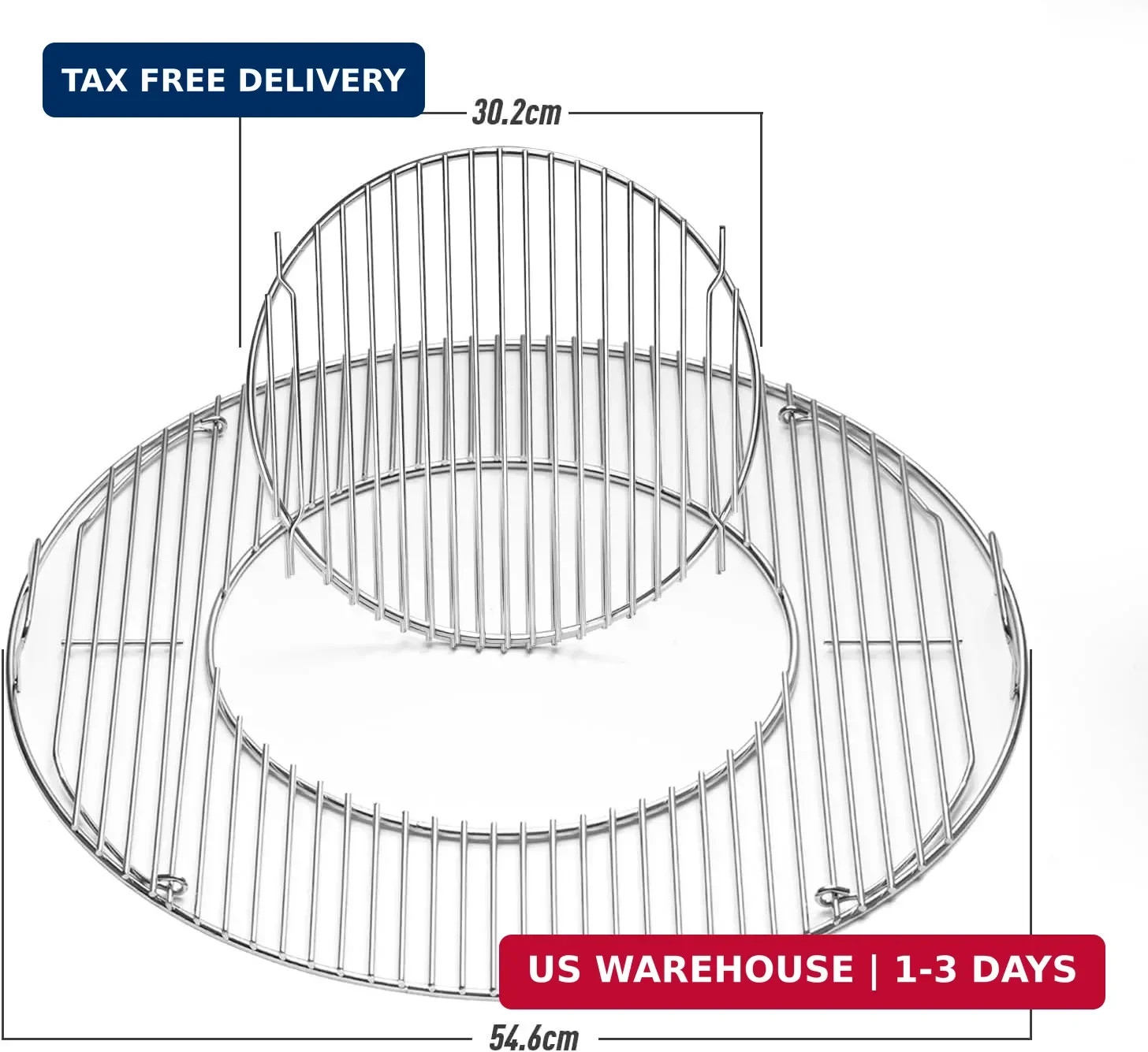 Hinged Cooking Grate for Weber, 22.5 inch Charcoal Grills, Kettle, Performer, Ma