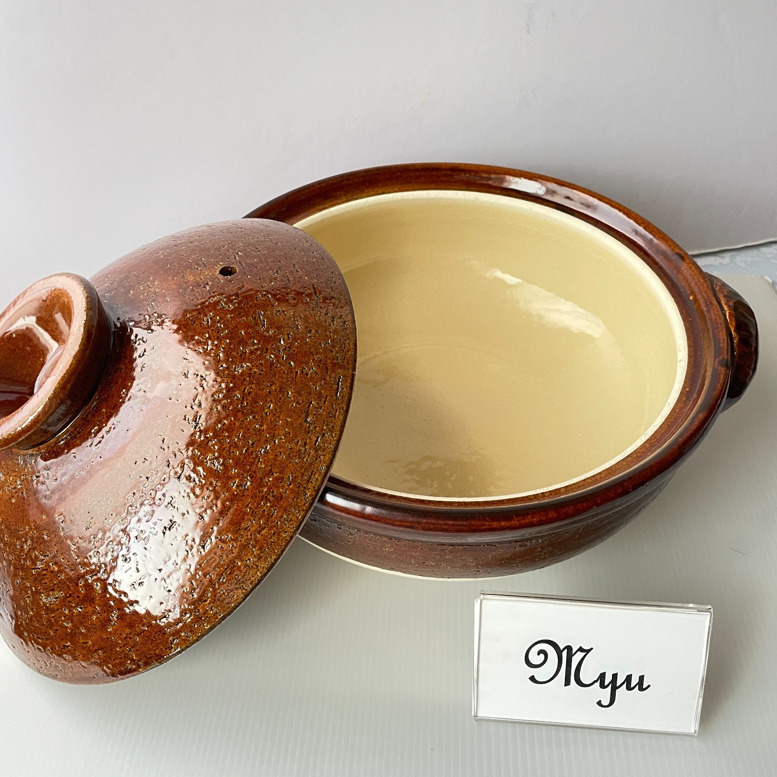 Japanese DONABE Earthen Clay Pot Old-IGA Ware AME Blown Glazed Pottery Casserole