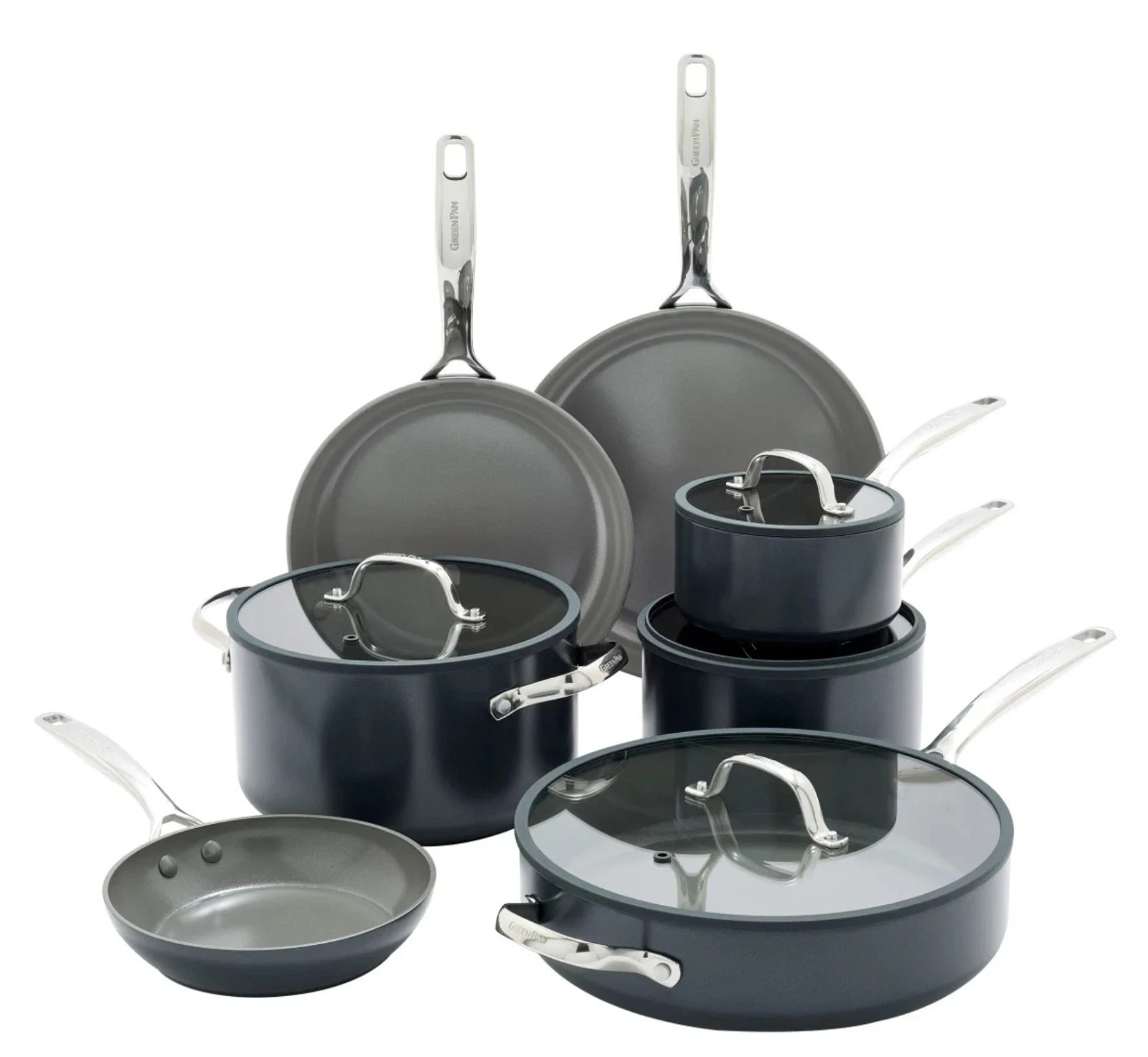 GreenPan Eras Hard Anodized Healthy Ceramic Nonstick 11 Piece Cookware