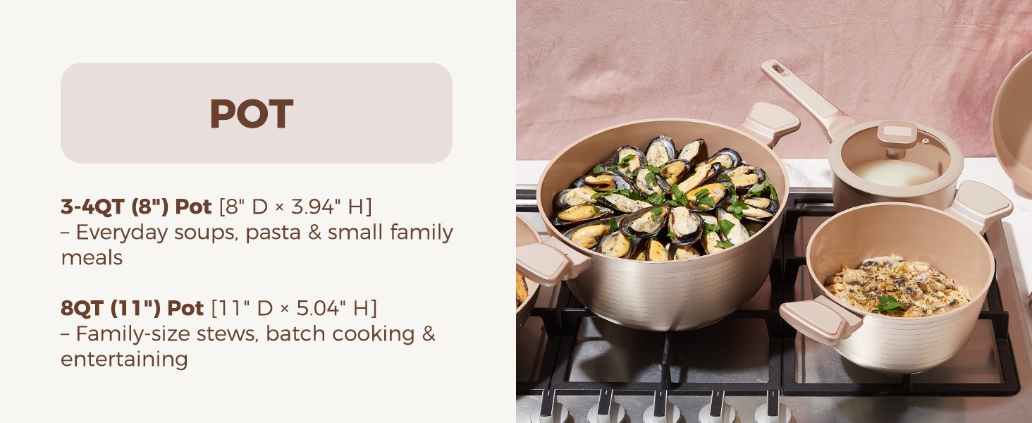 Pots and Pans Set Nonstick, 26 Pcs All-in-One Kitchen Starter Set with Cookware,