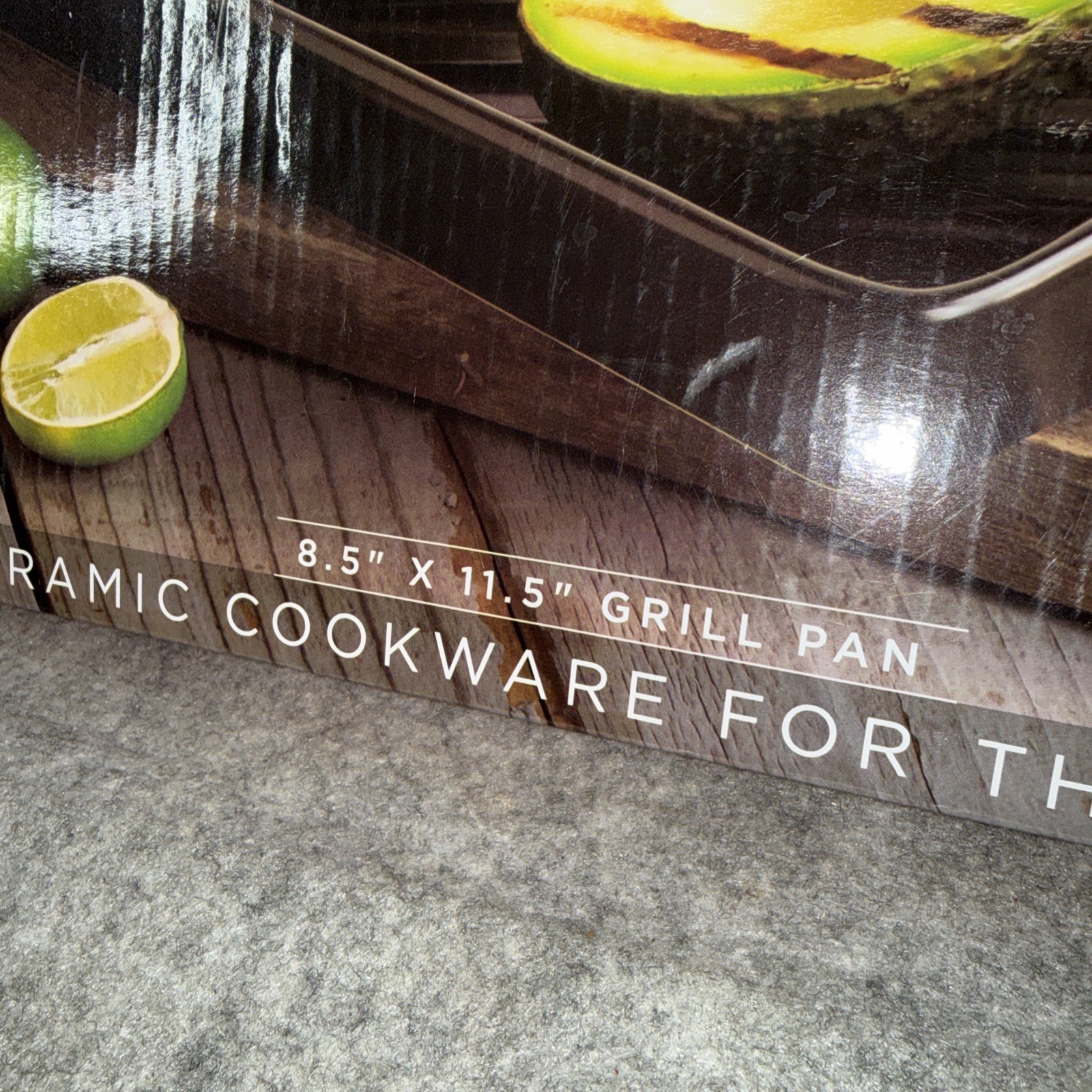 Parini Glazed Black Ceramic Grill Pan Cookware Rectangle 11.5″ x 8.5″ New in Box