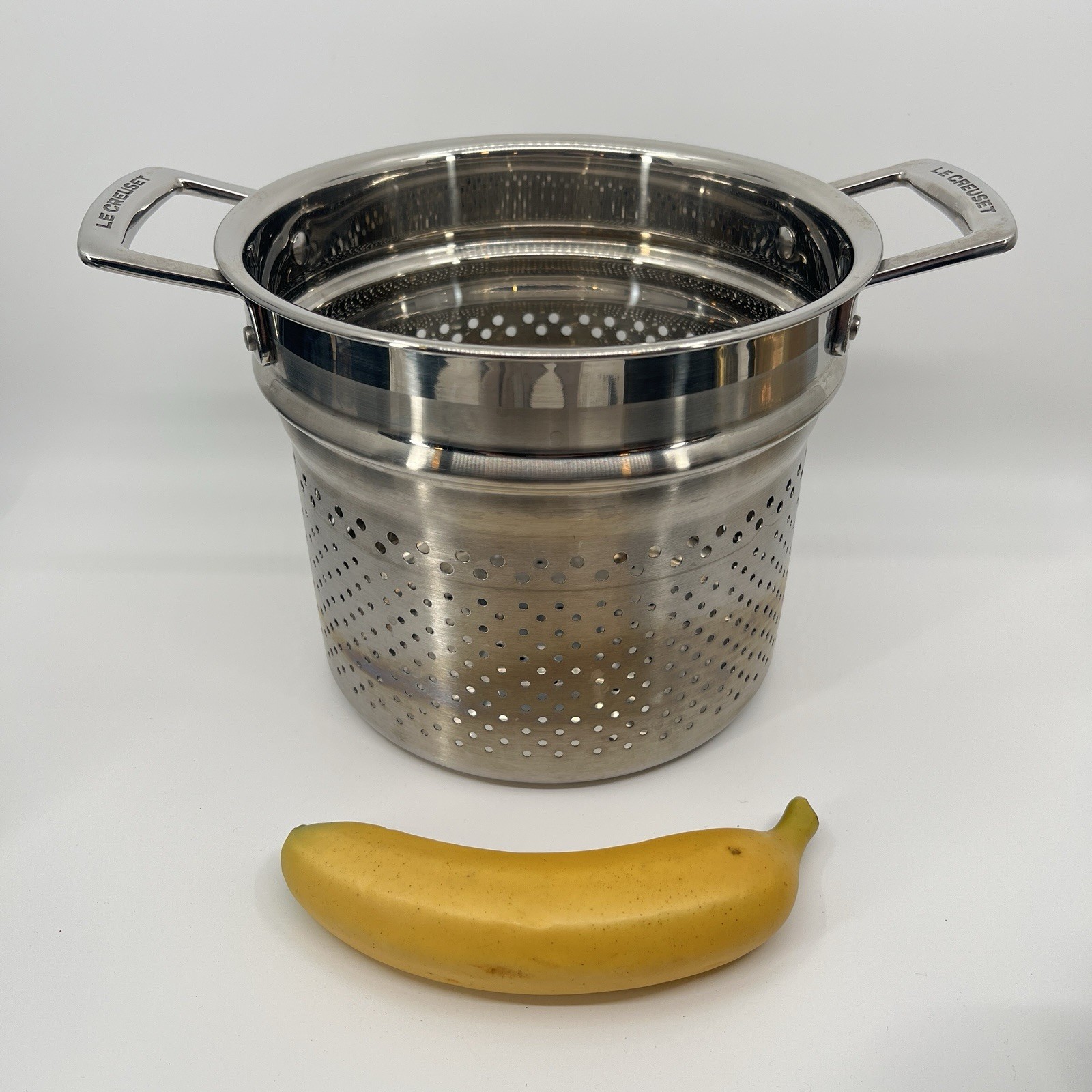 Le Creuset Colander Insert Stainless Steel Pasta & Vegetable Streamer Pot 8.5”