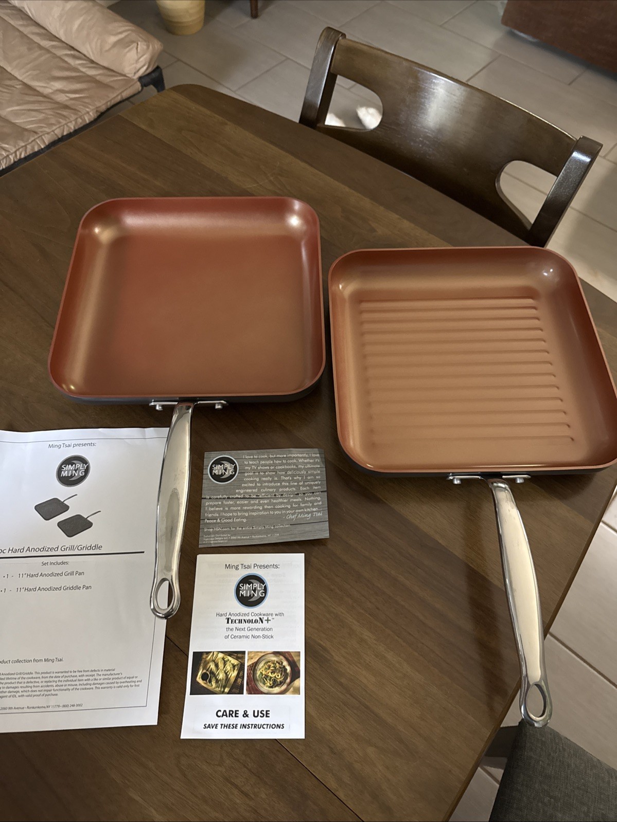 Simply Ming 2pc Hard Anodized Grill/Griddle Set