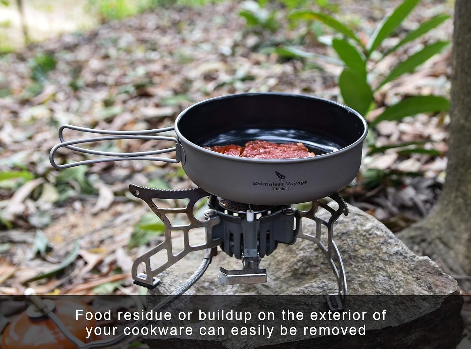 Titanium Non-Stick Frying Pan with Folding Handle Non-Stick Ceramic Coating F…