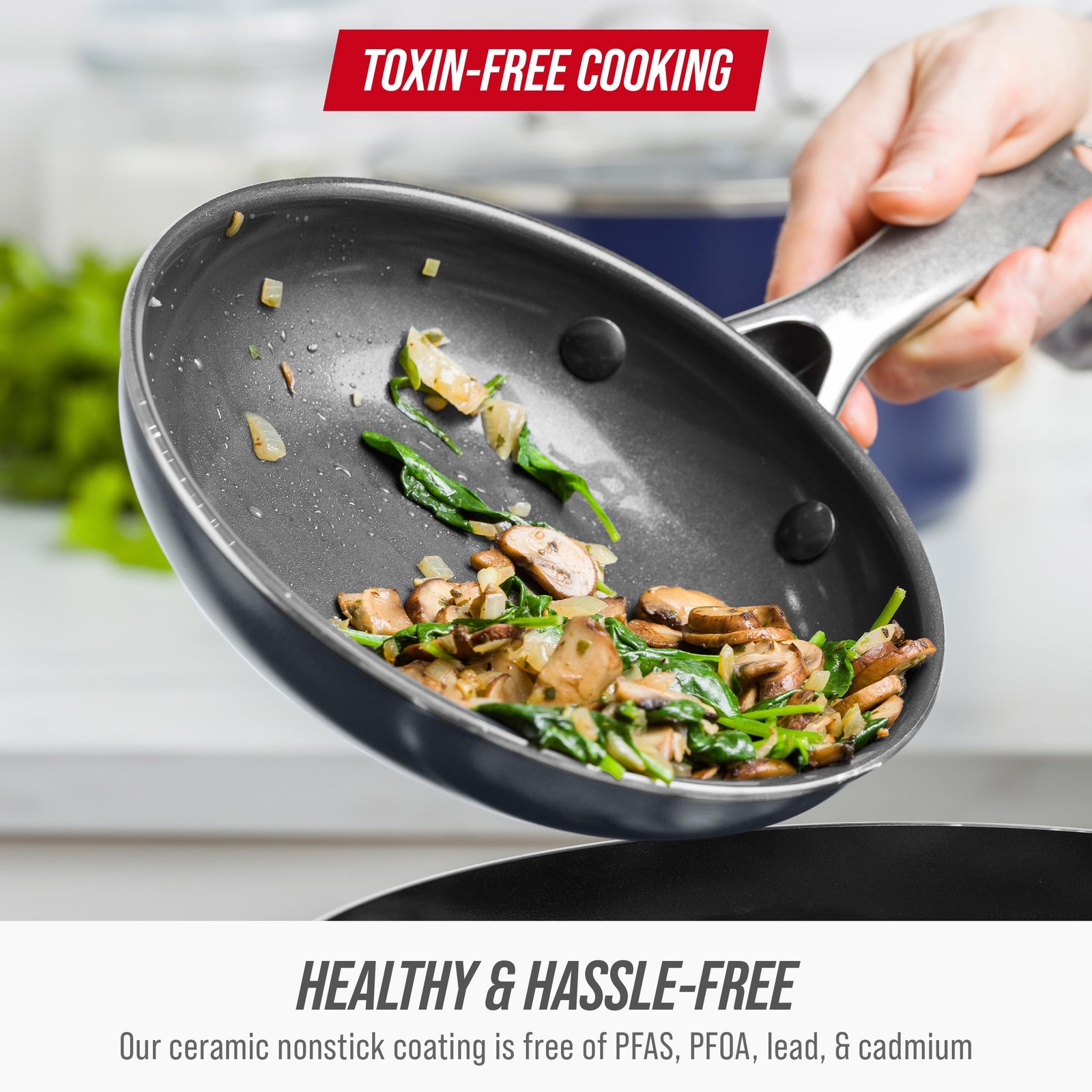 Blue Diamond Frying Pan 8” Skillet, 8″ Gray