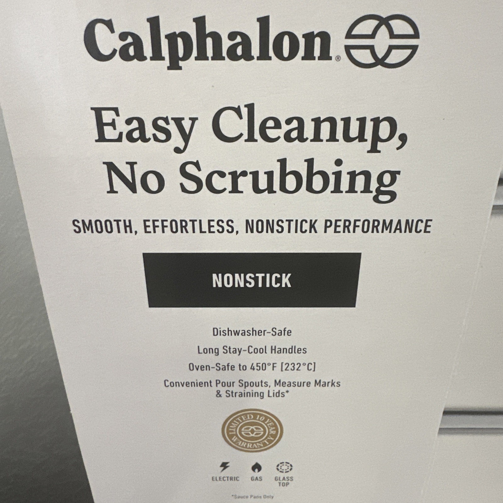NEW IN BOX Calphalon Select 8-Piece Dishwasher Safe , no scrubbing Cookware Set