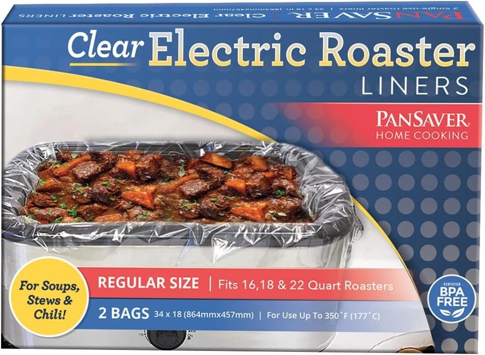 Effortless Cleanup Cooking Liners – Disposable for 16-22 Qt Roasters, 2 Pack
