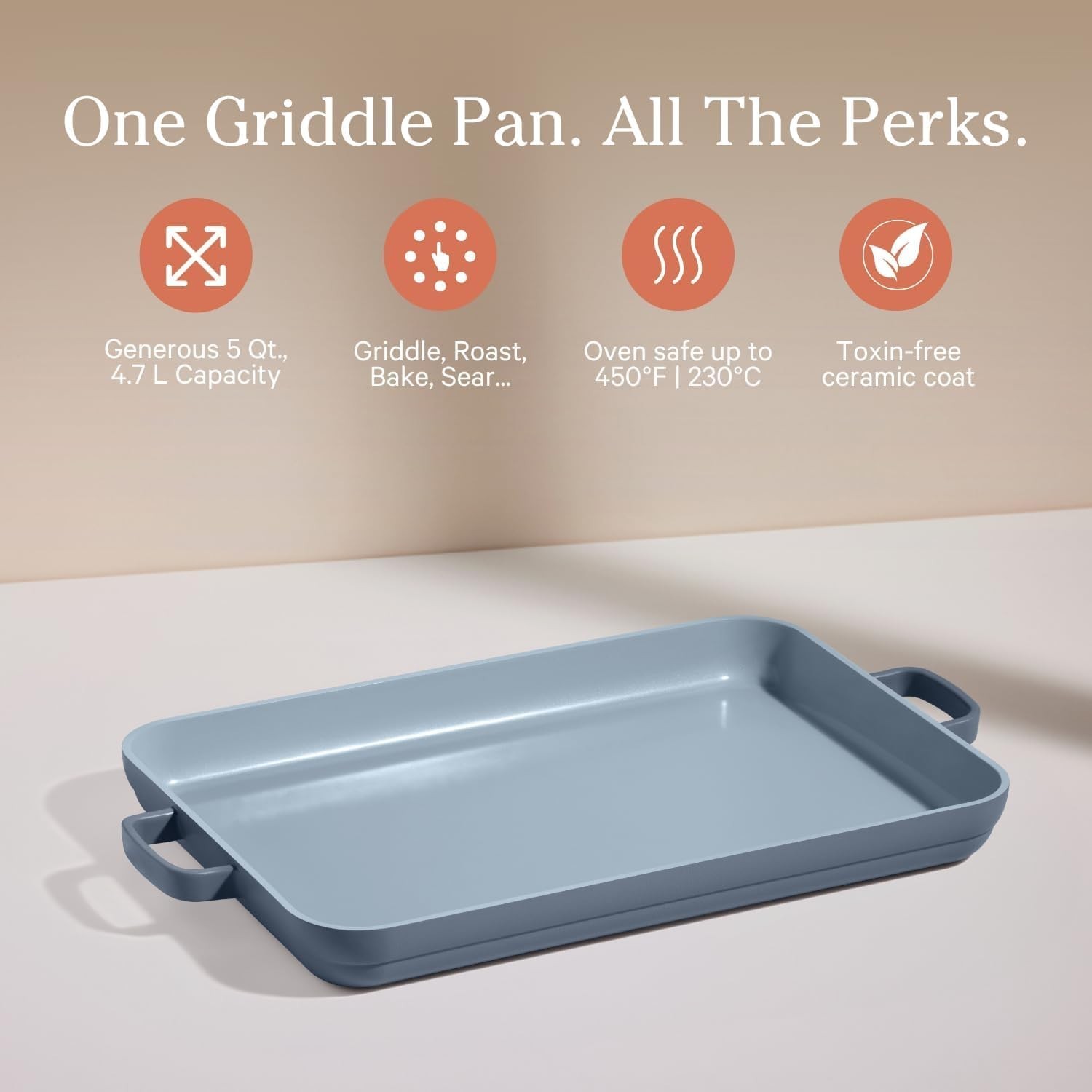 Our Place Large 20.9 In Oven / Stovetop Griddle Pan 5 Qt BLUE SALT
