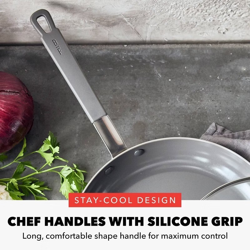 12″ Stainless Steel Ceramic Nonstick Covered Fry Pan