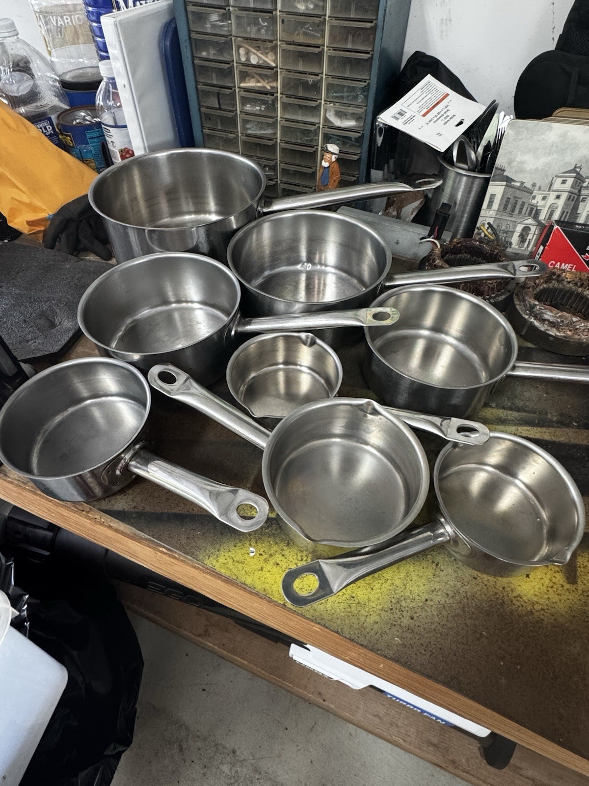 Sitram 8-Piece Stainless Steel Saucepan Set Silver Long Handle 8L