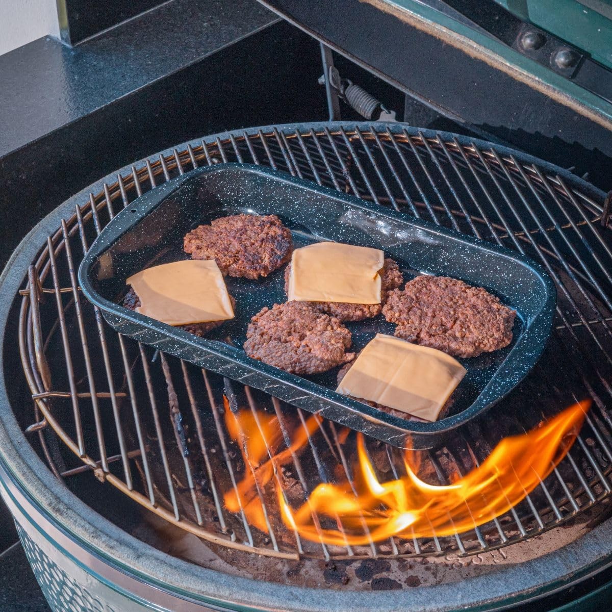 Granite Ware 3 piece multiuse set. Enameled steel bake, broiler pan, and grill w