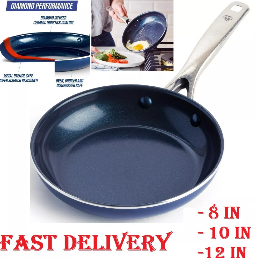 Blue Diamond Ceramic Nonstick Fry Pan/Skillet, 8/10 Inch Frypan
