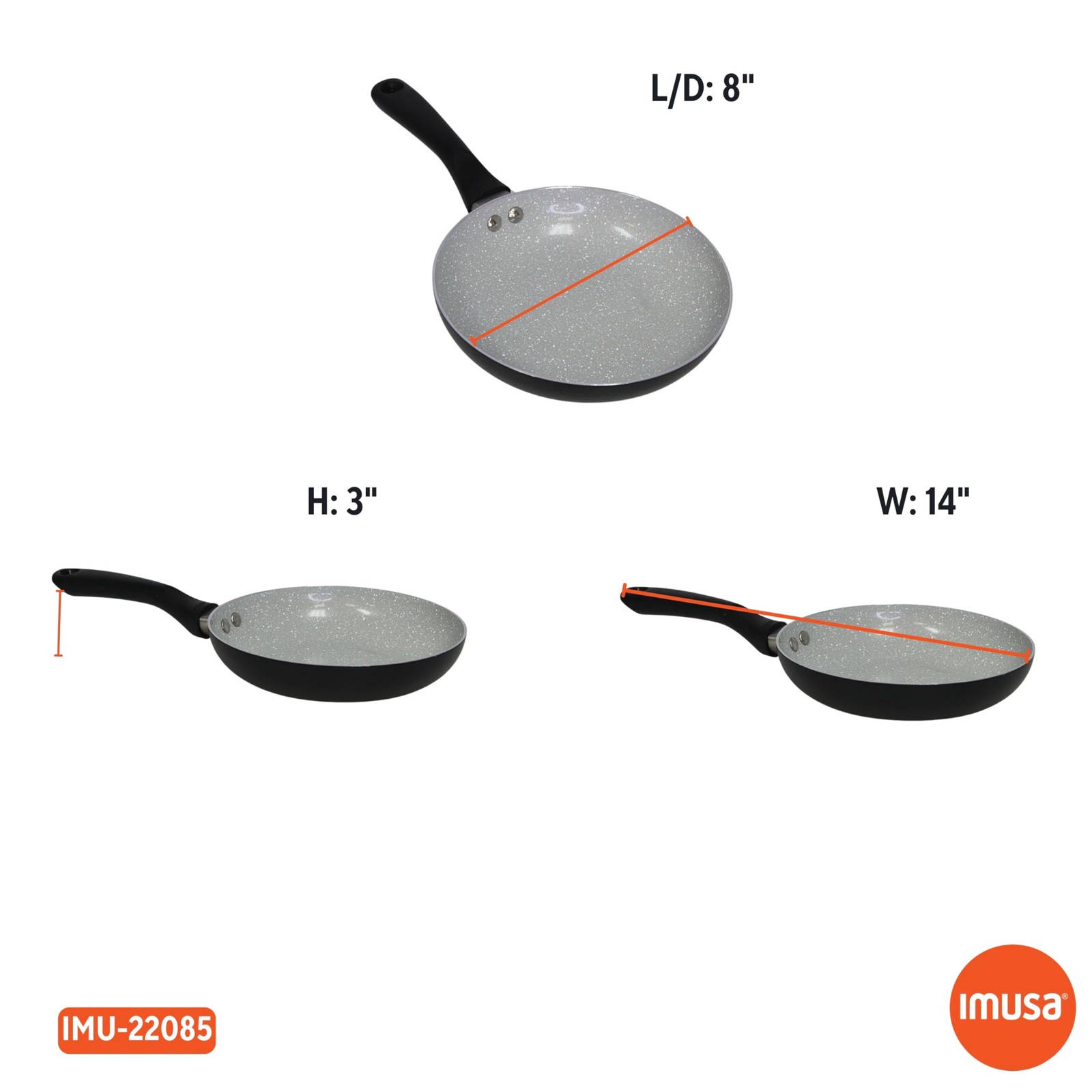 8″ Premier Ceramic Nonstick Fry Pan with Cool Touch Handle, Matte Black