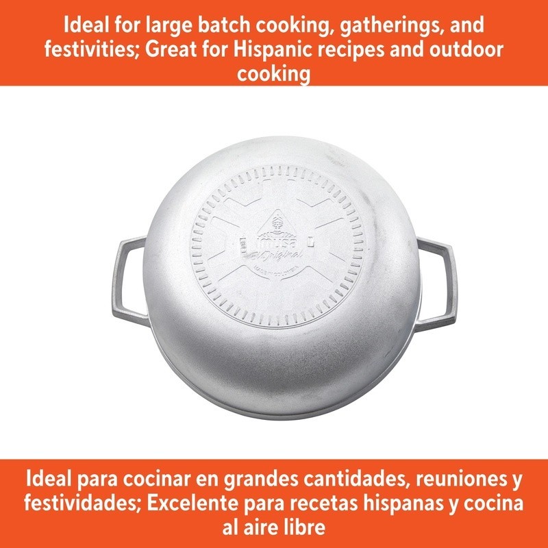 Cast Aluminum Caldero 3.7Qt Essential Hispanic Cookware Oven Safe Durable Design