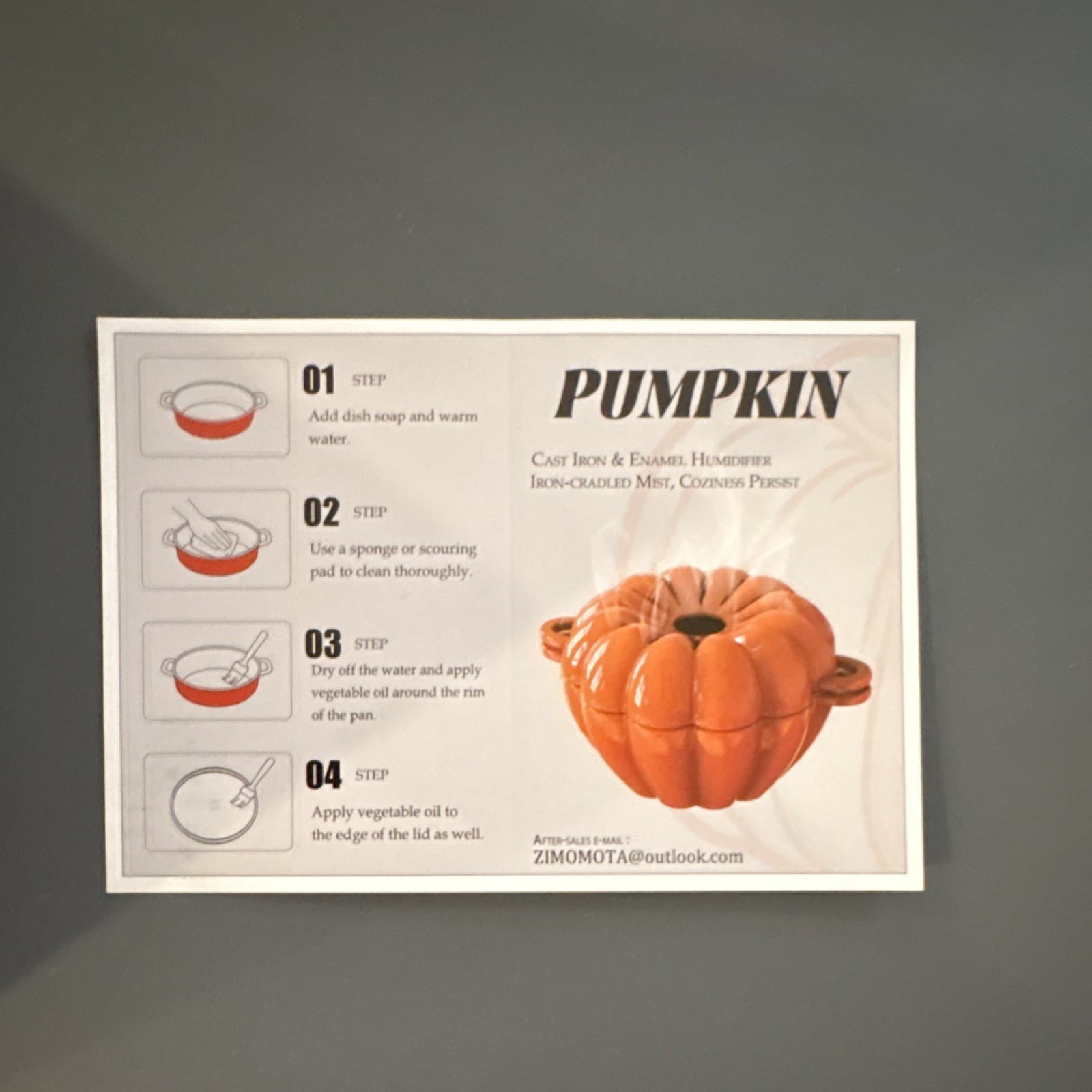 Pumpkin Cast Iron Porcelain Enamel Wood Stove Steamer Orange Large Capacity