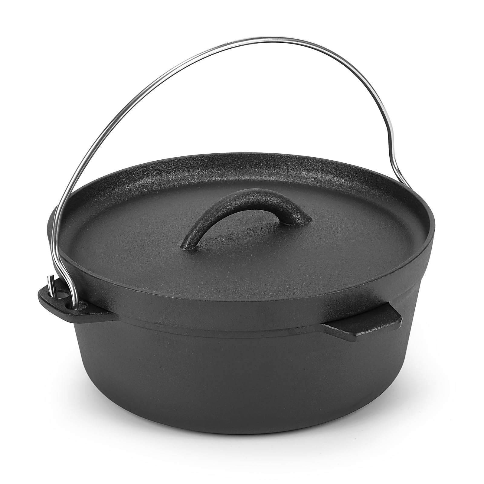 Northriver Casting Cast Iron Dutch Oven Pot with Lid, for Small 1.5QT, Black