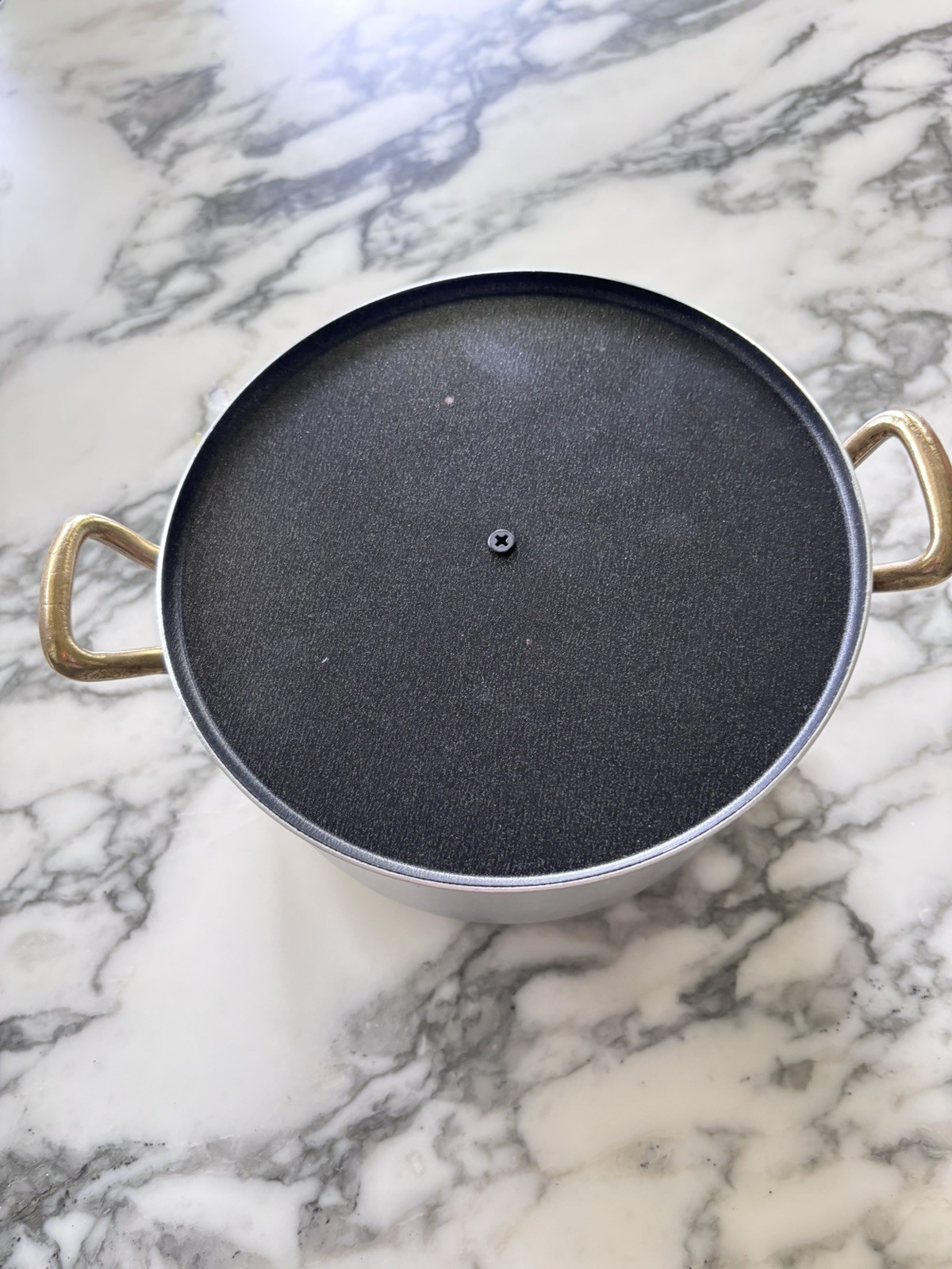 Salutella Mini Chef Stock Pot Black /Gold 6.5″ 16Cm Wide Pan w/Lid -ITALY New
