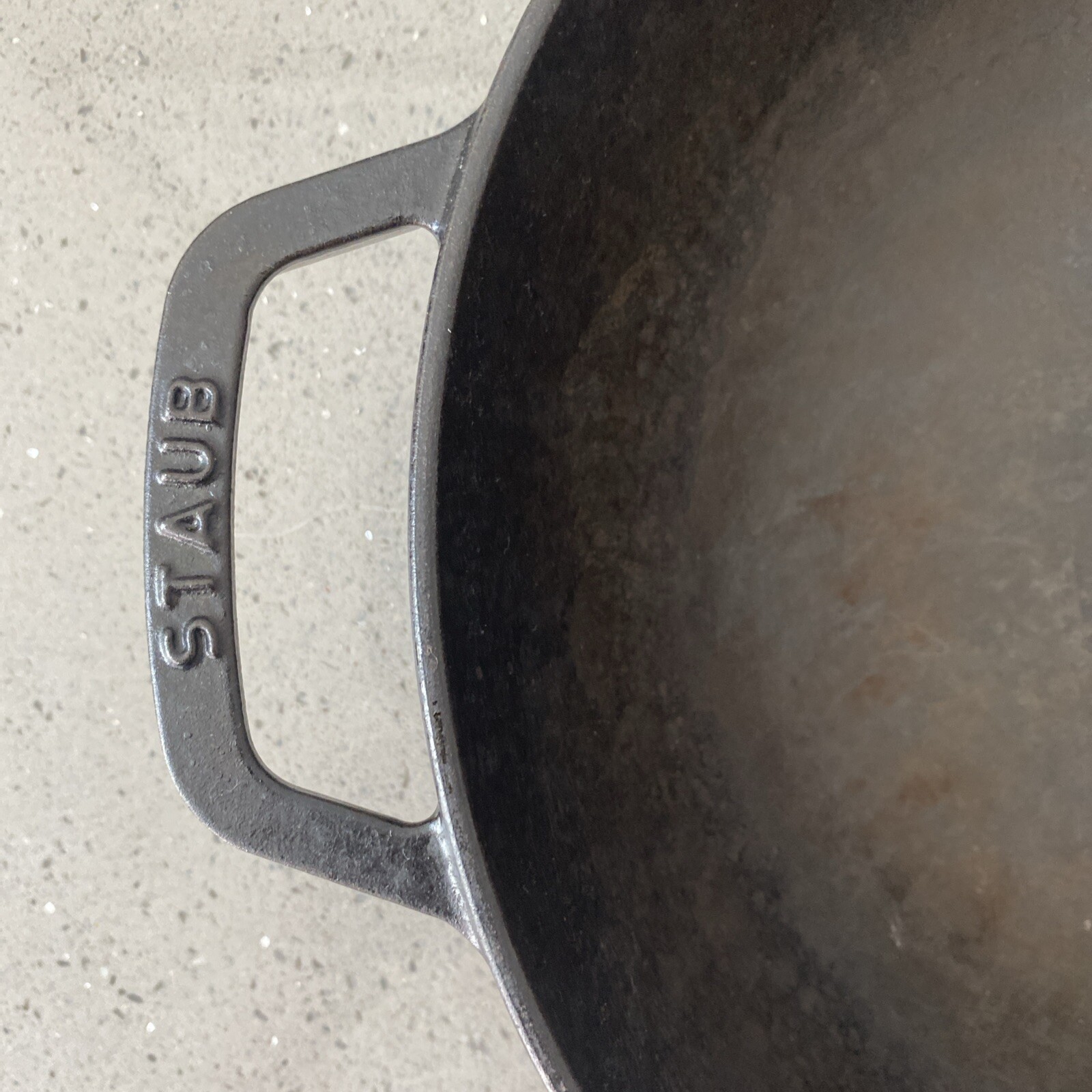 Staub Cast Iron #30 Round Wok 4.5qt Pan 12” Made In France No Lid