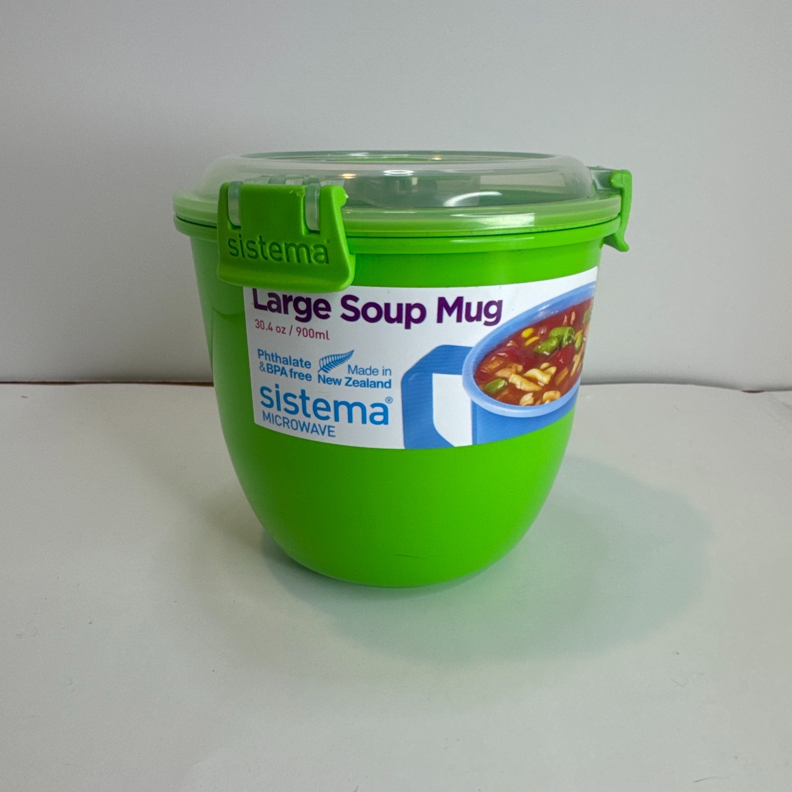 Sistema Microwaveable 900mL Soup Mug, Large Microwave Container w Steam Vent Lid