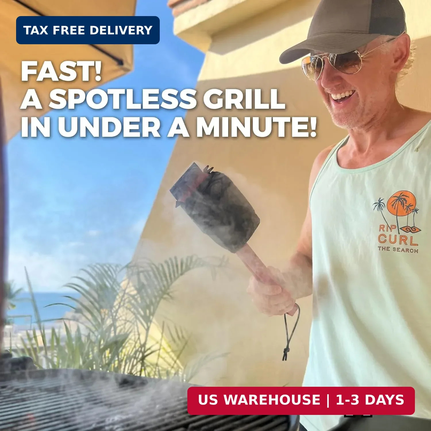 GRILL STRIPPER Bristle Free Grill Brush For Outdoor Grill – Steam Grill Brush Br