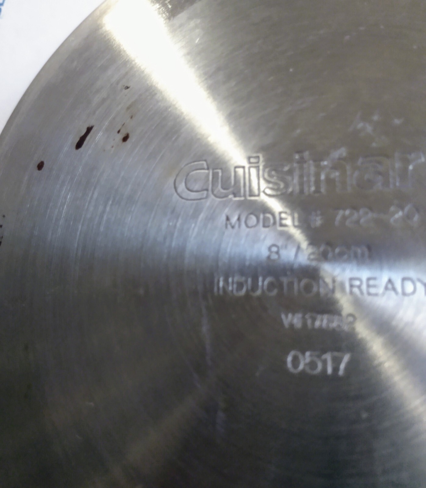 Cuisinart Model #722-20 8in / 20cm Stainless Steel Frying Pan Skillet NO LID