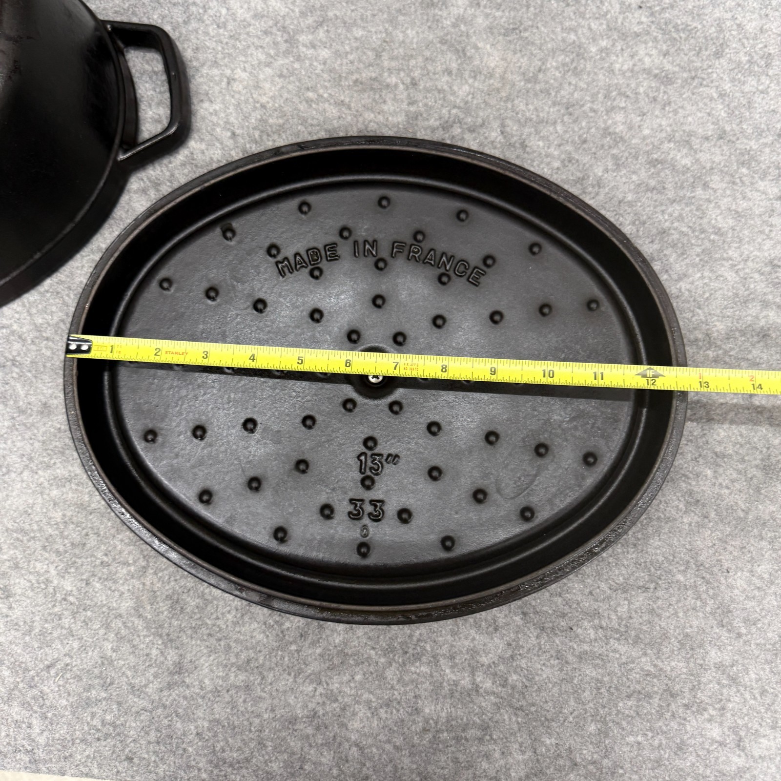 Staub Matte Black Enameled Cast Iron 7 Qt Oval Dutch Oven La Cocotte #33 France