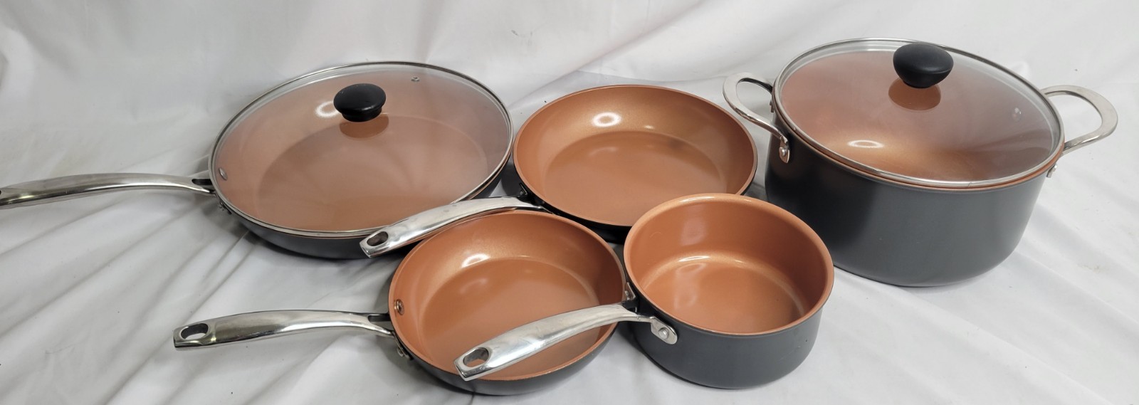 Gotham Steel Pro Non-Stick 7-Piece Hard Anodized Cookware Set Ceramic Titanium