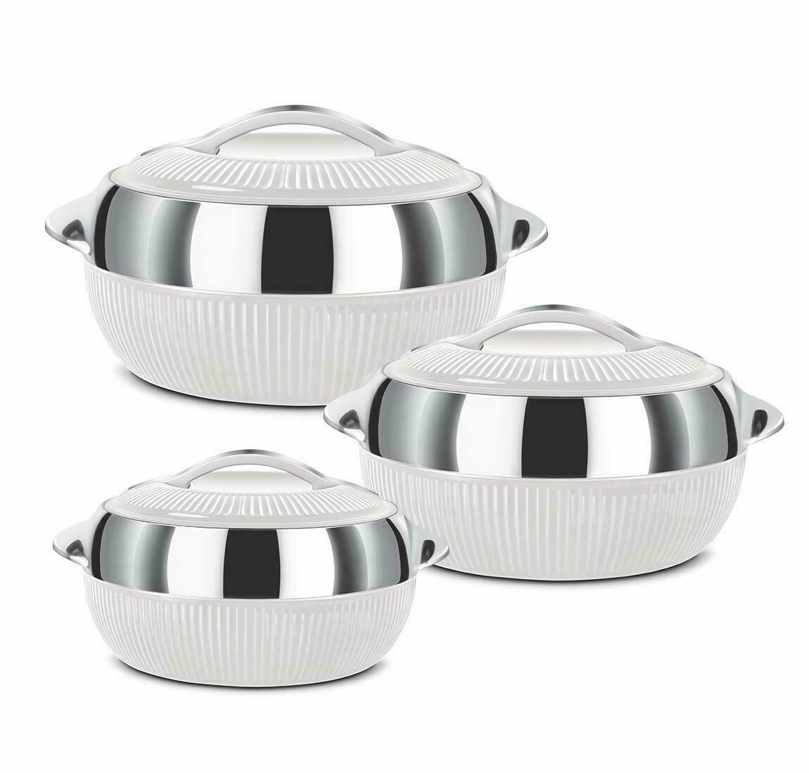 Milton Fiesta Insulated Casserole (White, Set of 3)
