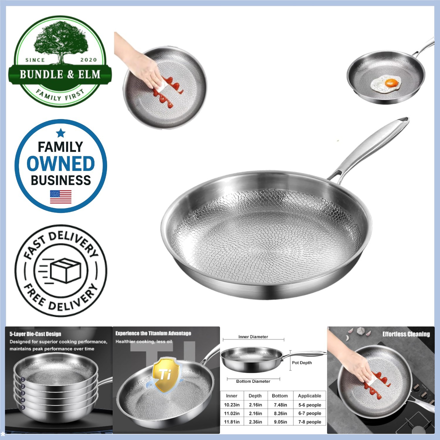Titanium Hammered Pan Pro, 2025 Ultra-Durable Scratch-Resistant Pan