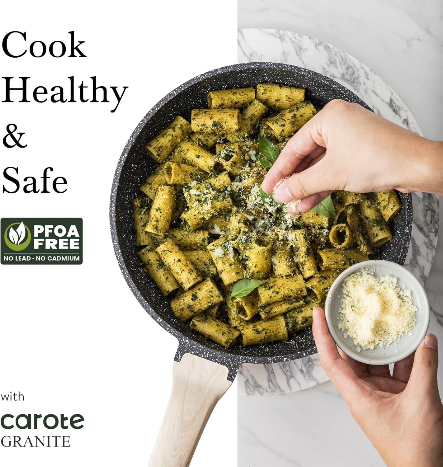Lightweight 14-Piece Induction-Compatible Cookware Set with Granite Coating