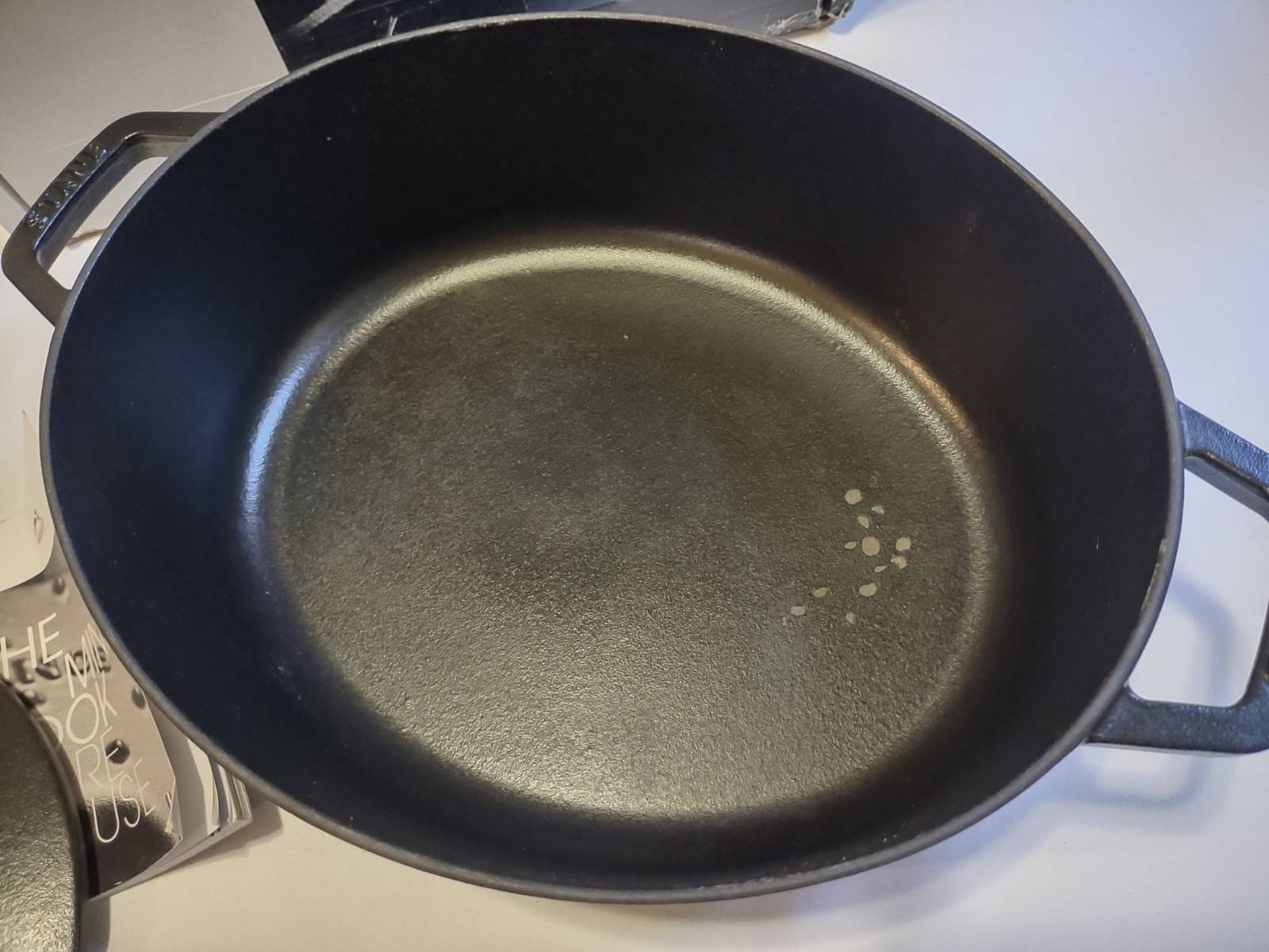 Staub Cast Iron 6.25-Qt Wide Oval Dutch Oven, Black New w/ Slight Imperfection