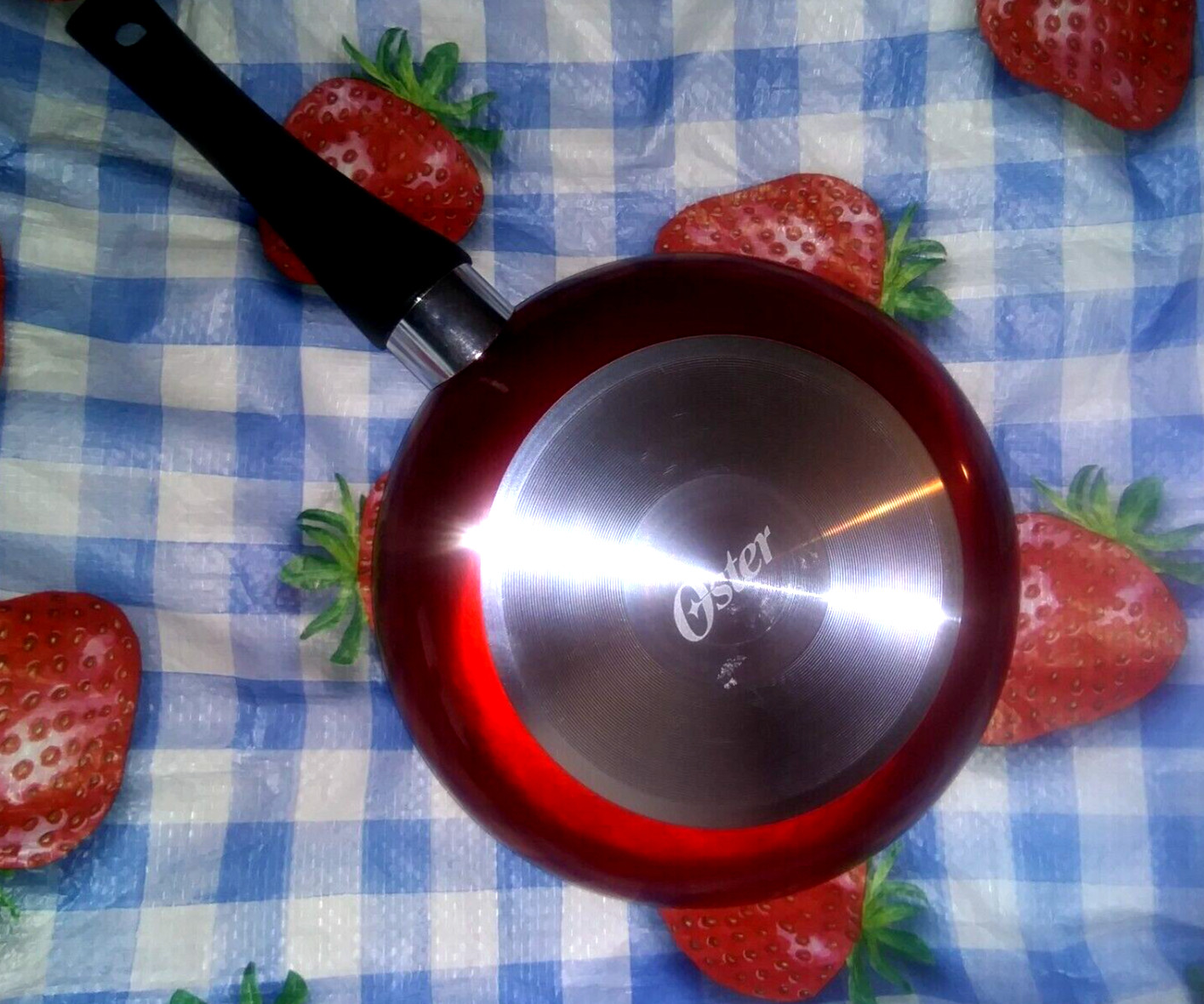 Shiny Race Car RED OSTER 8″ FRYING PAN Speckled Nonstick Handle Chef Gift NWT