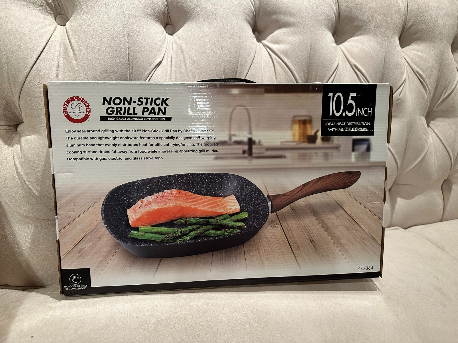 NEW! Chef’s Counter 10.5″ Non-Stick Square Grill Frying Pan