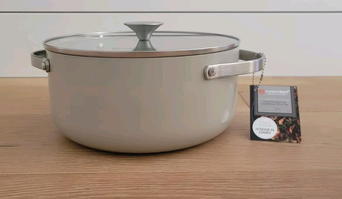 Masterclass 9.5 Inch Pot/Flat Lid 5QT/4.7L Casserole Premium Cookware Collection