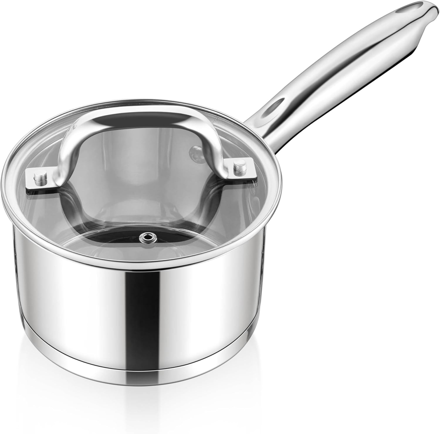 1 Quart Saucepan with Lid, Stainless Steel Small Sauce Pan Boiling Pot for Cooki