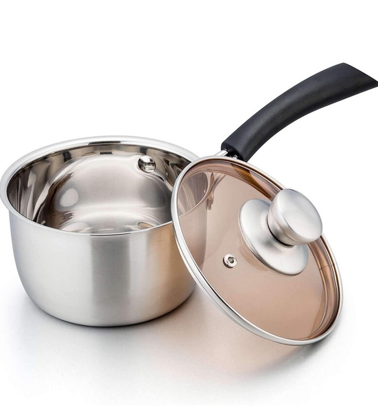 TeamFar 1qt Saucepan, Stainless Steel Sauce Pan with Lid, Milk Pan Cookware Prof