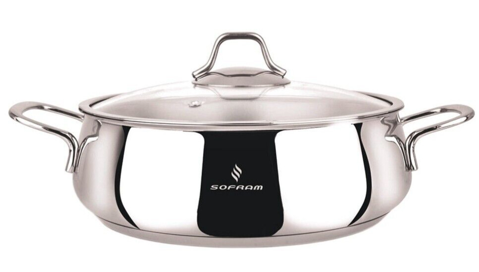 Sofram 4.2 qt Stainless Steel Stockpot Soup Pot Casserole Pot Low Dutch Oven