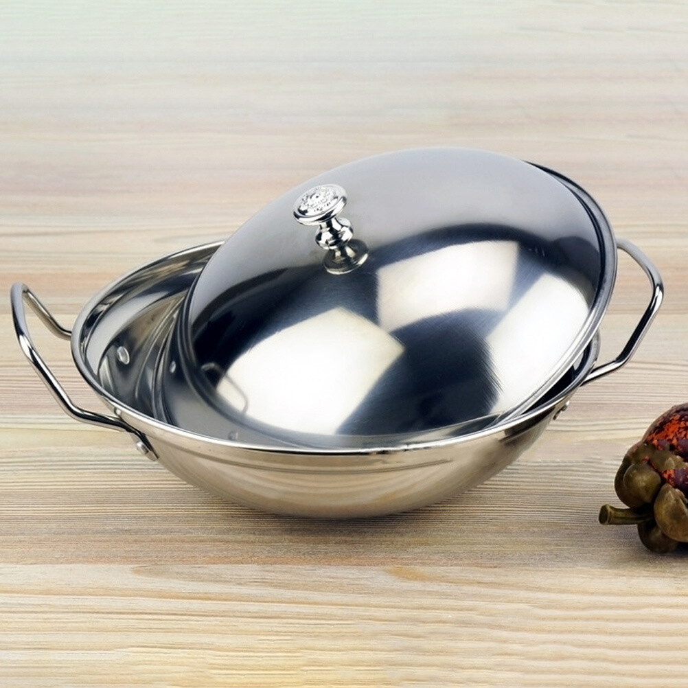 Chinese Cooking Wok Shabu Pot With Lid Japanese Cooking Pot Non Stick Pan
