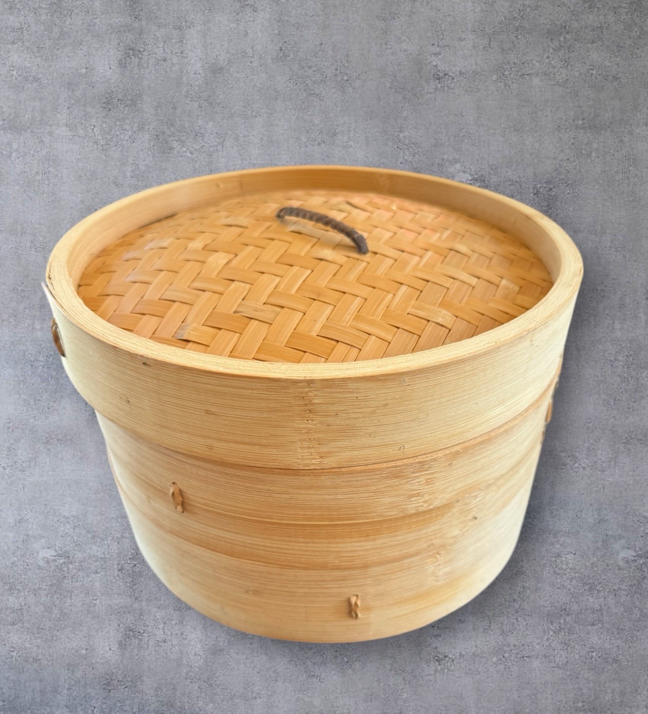 2 Tier Natural Bamboo Asian Steamer Basket 10″ Dumpling Bun Shrimp Crab Steamer