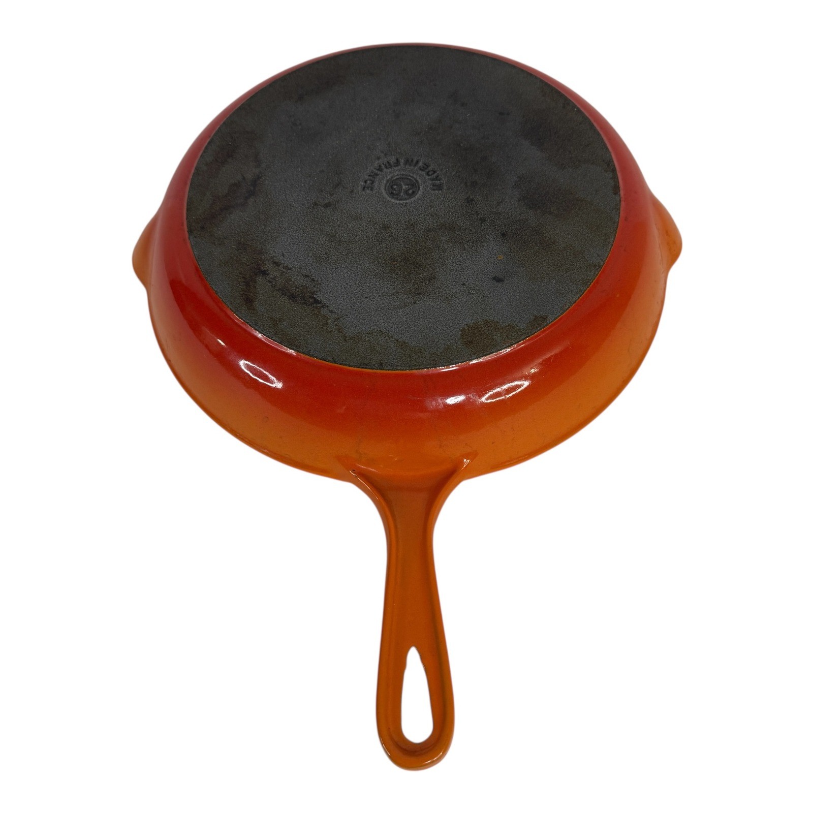 Le Creuset 26 Enameled Cast Iron Skillet Flame Orange 10.25 Inch Made in France