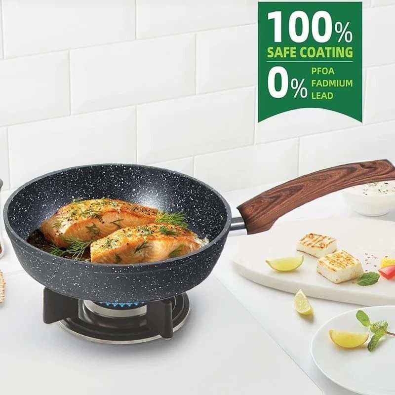 12-Piece Granite Black Induction Cookware Set – Nonstick Excellence in Cooking