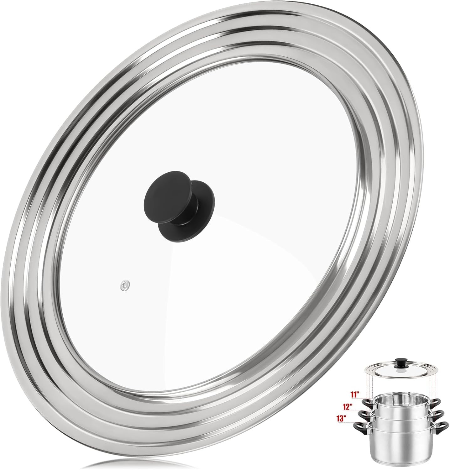 Universal Lid for Pots, Pans and Skillets,Replacement Frying Pan Cover
