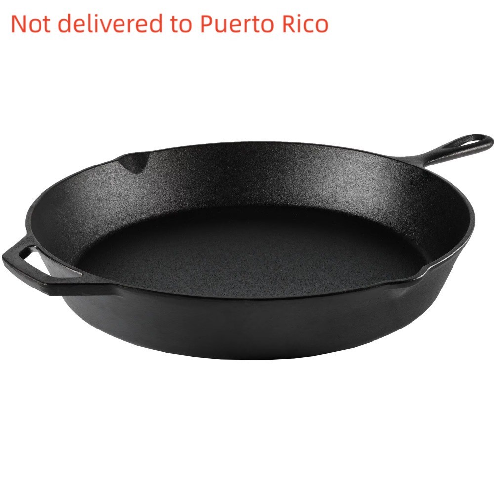 15″ Pre-Seasoned Cast Iron Skillet w/Handle & Lips