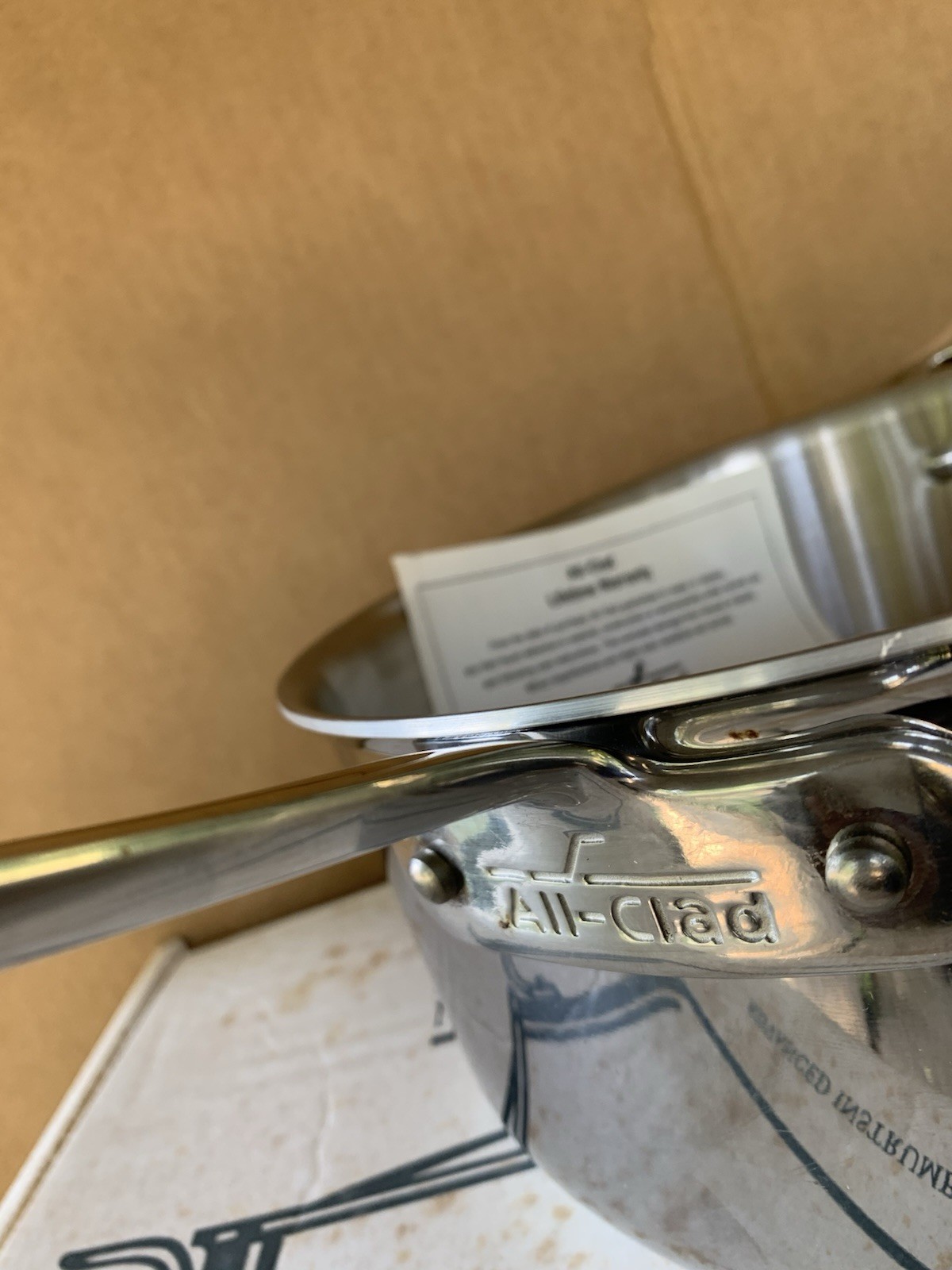 ALL CLAD 6 qt Sauté Pot Orig. Packaging Never Used. Wonderful