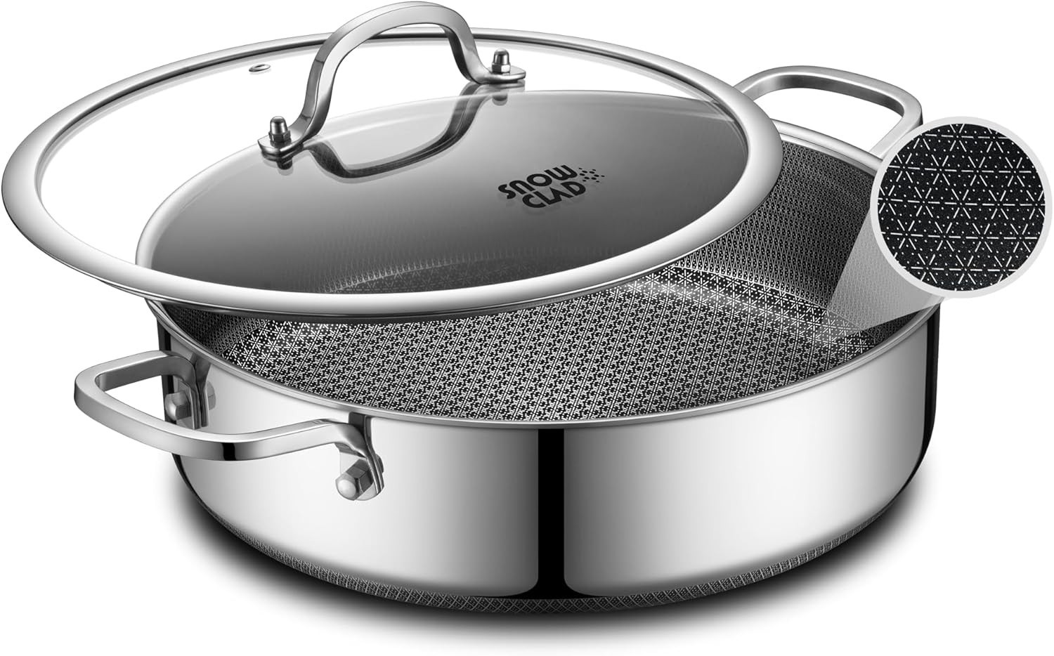 Induction-Ready 6.5 Quart Non-Stick Braiser Pan – Perfect for Frying & Sautéing