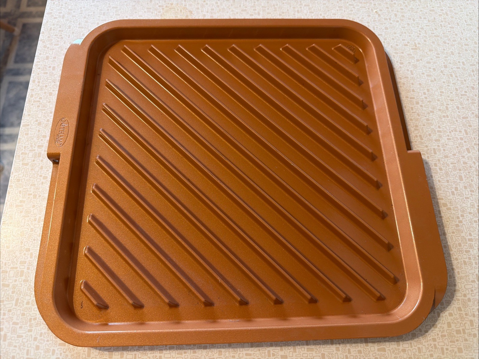 Gotham Steel 12 x 12 Inch Ribbed ReverGriddle For Indoor Cooking, Easy Clean Up