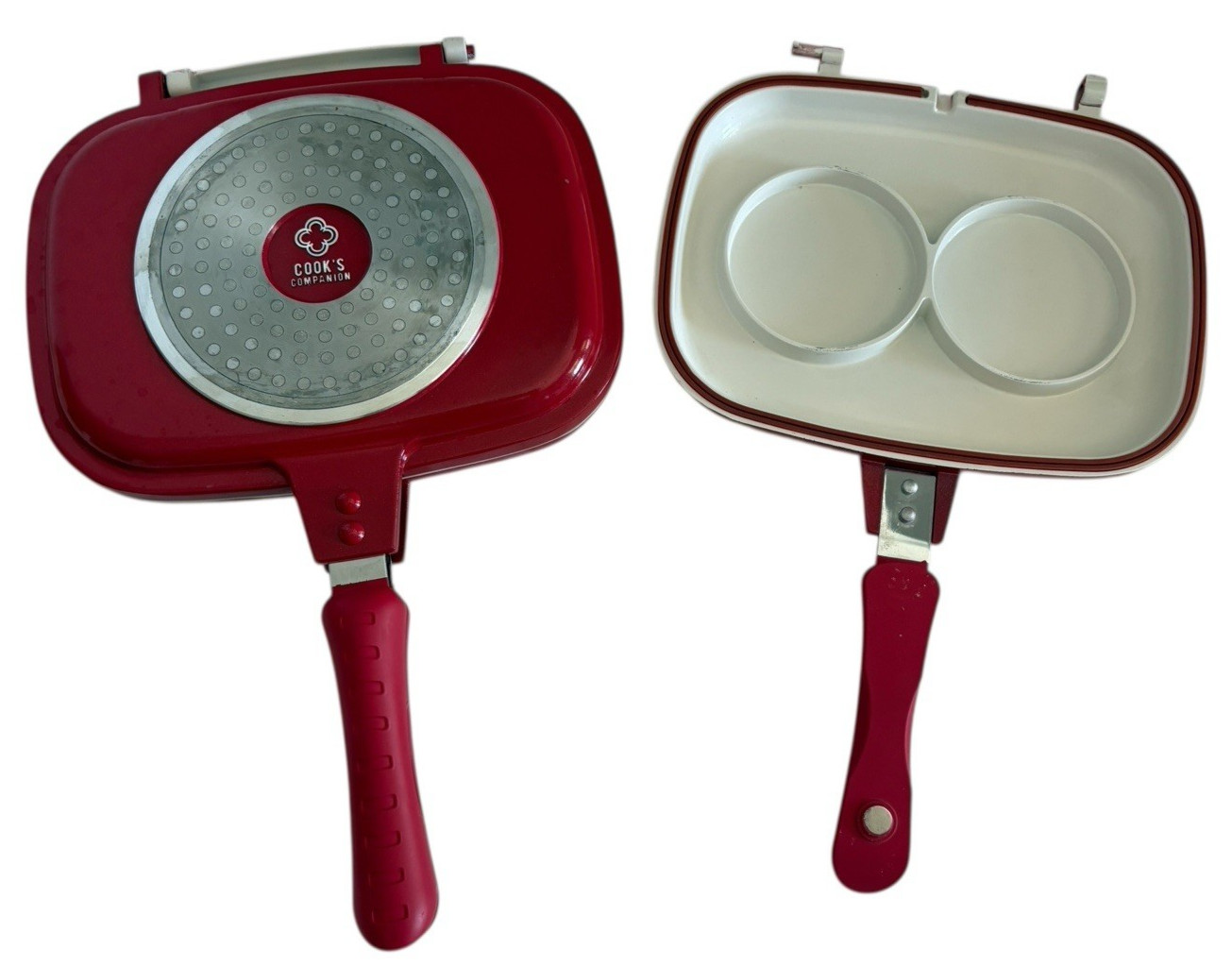 Cook’s Companion Red Uni Versa Pan with Magnet Handles + Egg Cooker