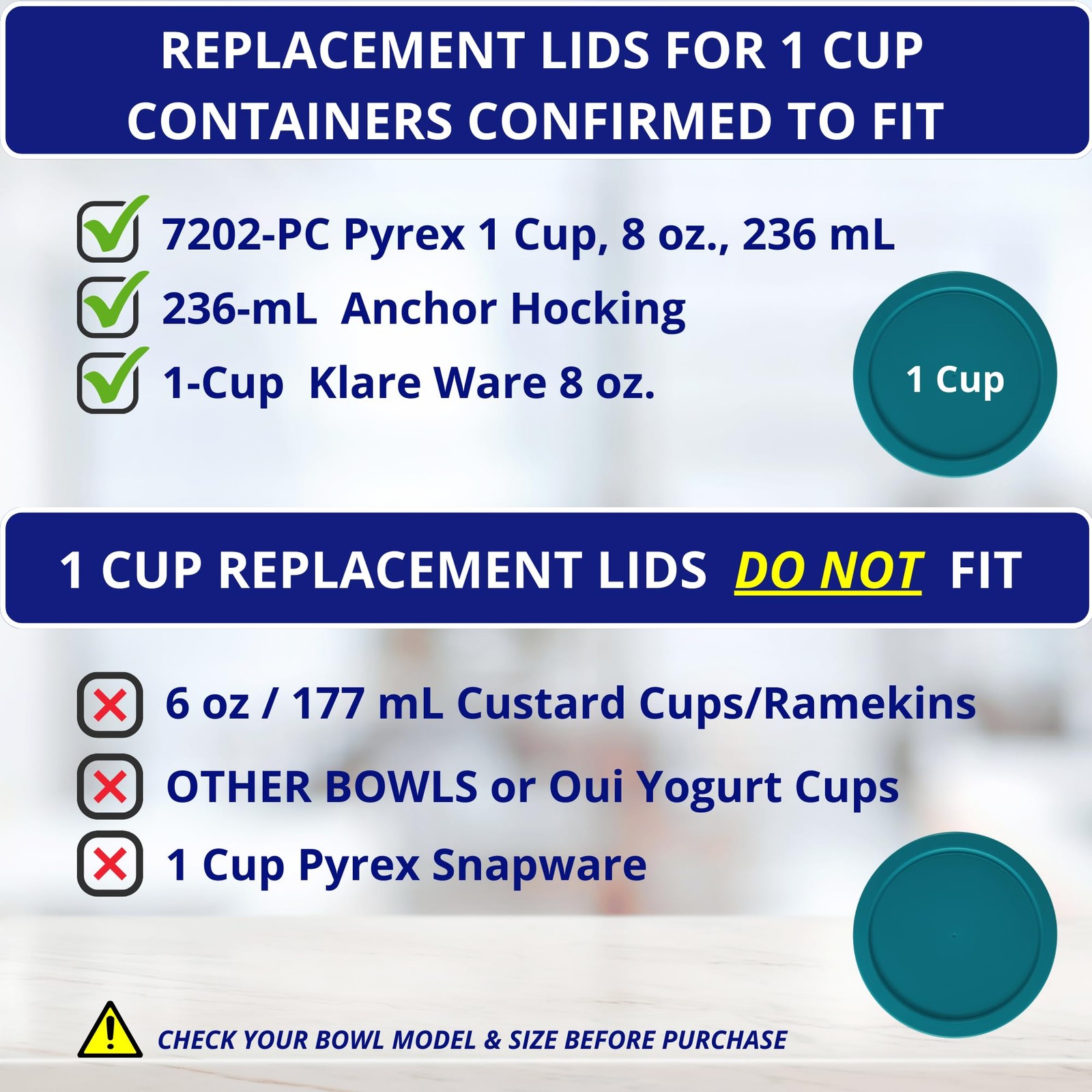 1, 2 & 4 Cup Turquoise, Blue, Red Replacement Lids/Covers for Pyrex, Anchor H…