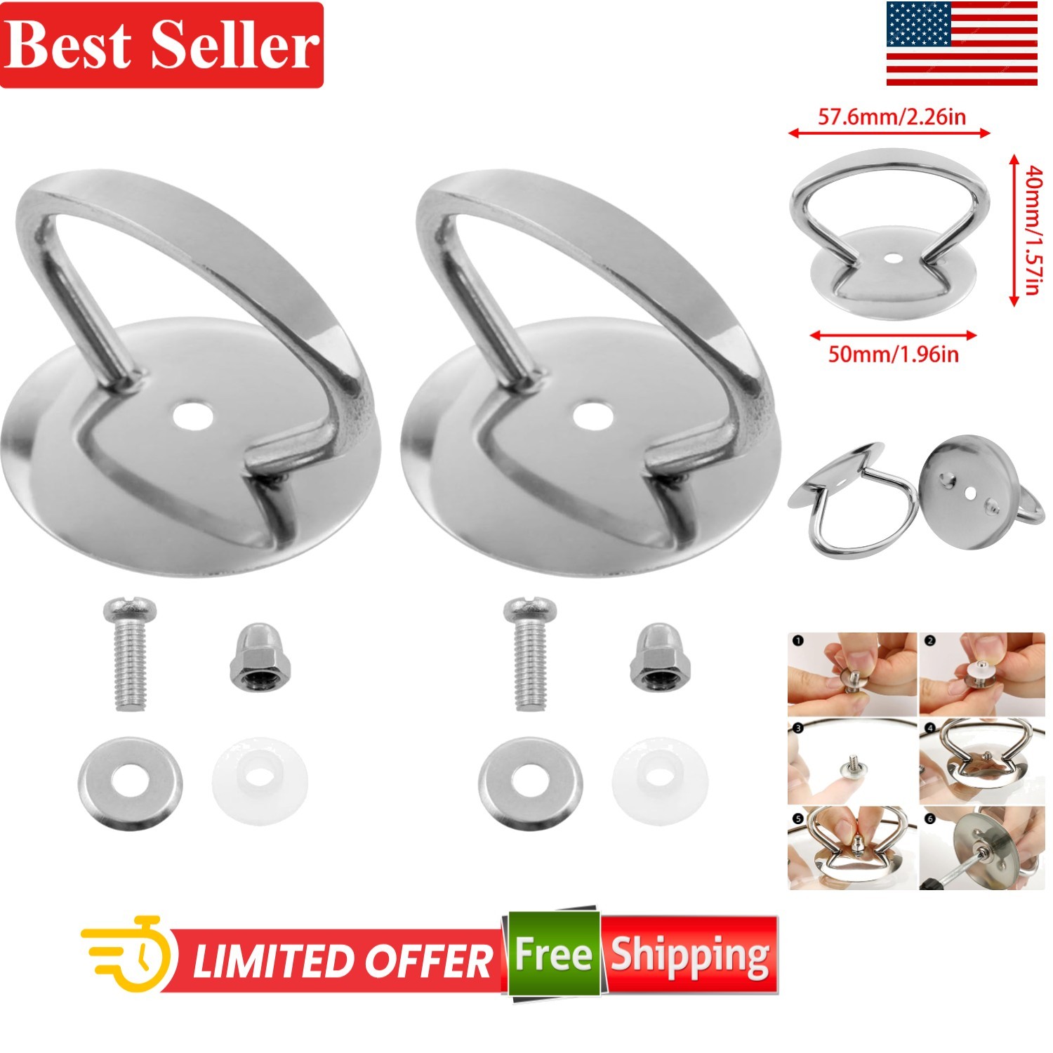 High-Quality Silver Pot Lid Knobs – Comfortable Grip, Easy Installation – 2 Set