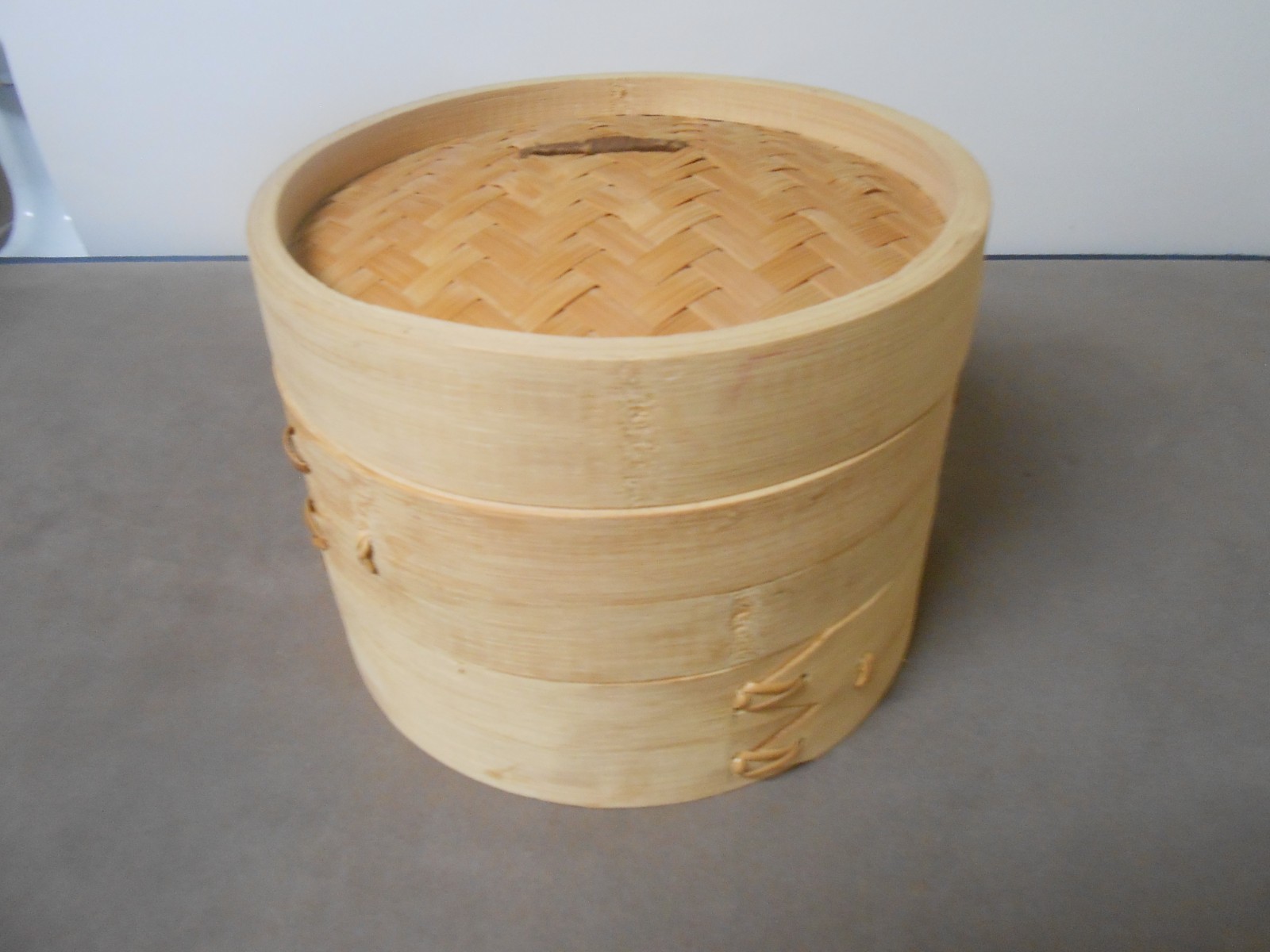 Bamboo Steamer Basket Set Chinese 3-Tier Dim Sum Dumpling Steamer 8″w x 6″ t New